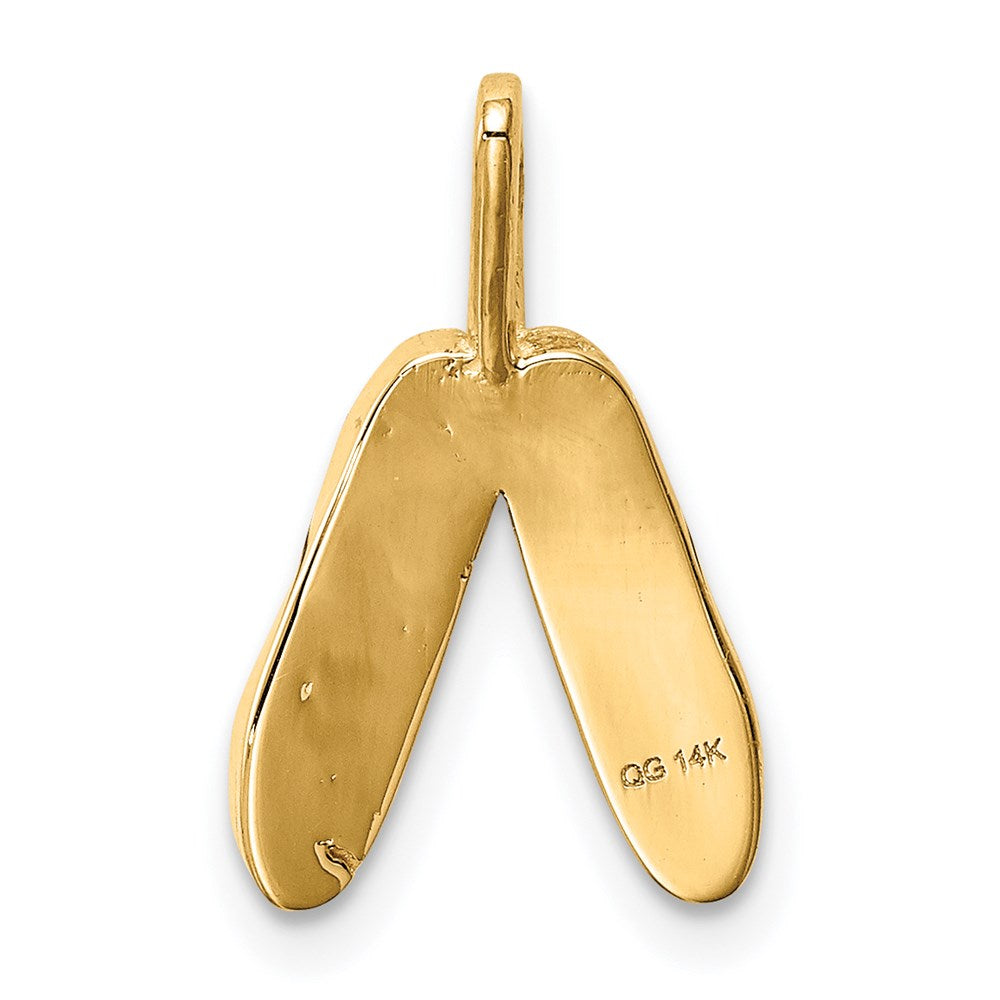 Solid Polished 3-D Ballet Slippers Charm - WBC