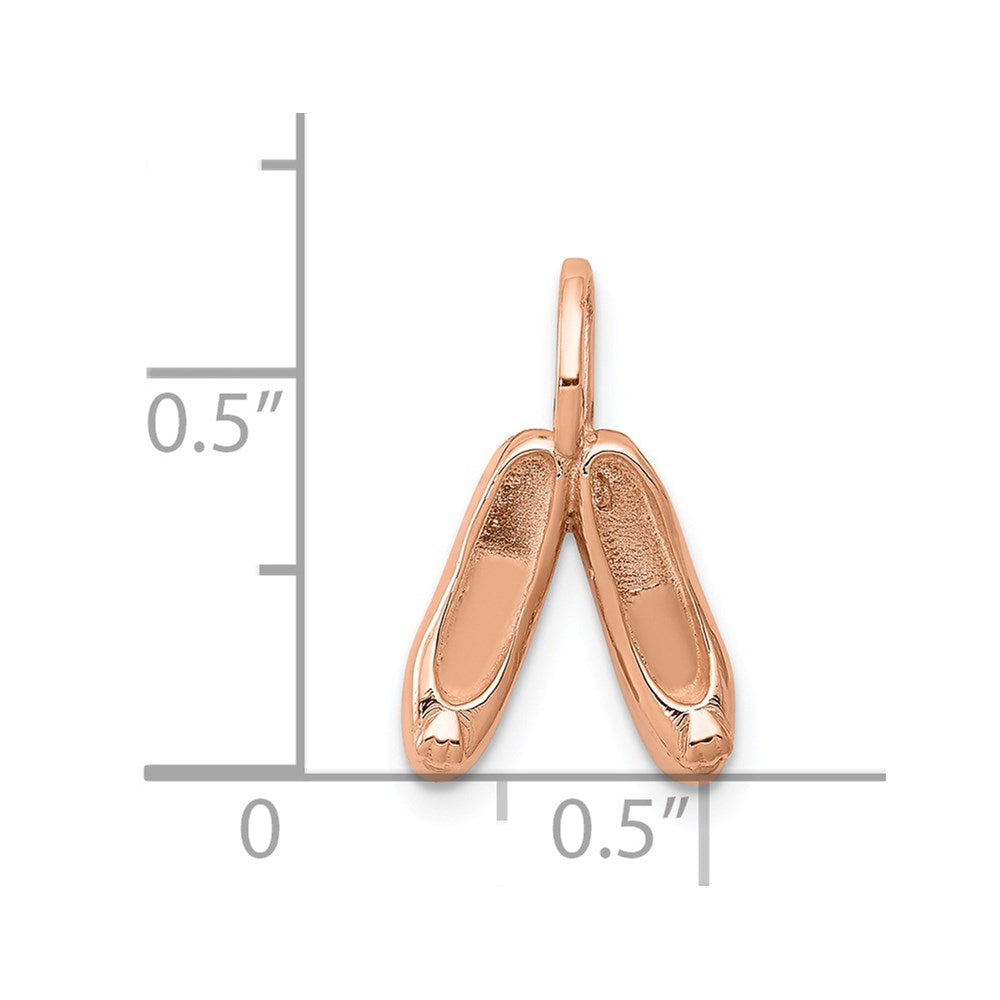 Solid Polished 3-D Ballet Slippers Charm - WBC
