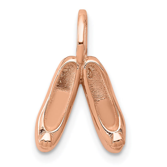 Solid Polished 3-D Ballet Slippers Charm - WBC