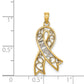 and Rhodium Filigree Awareness Ribbon HOPE Charm - WBC