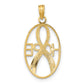 and Rhodium Textured HOPE Awareness Ribbon in Oval Charm - WBC