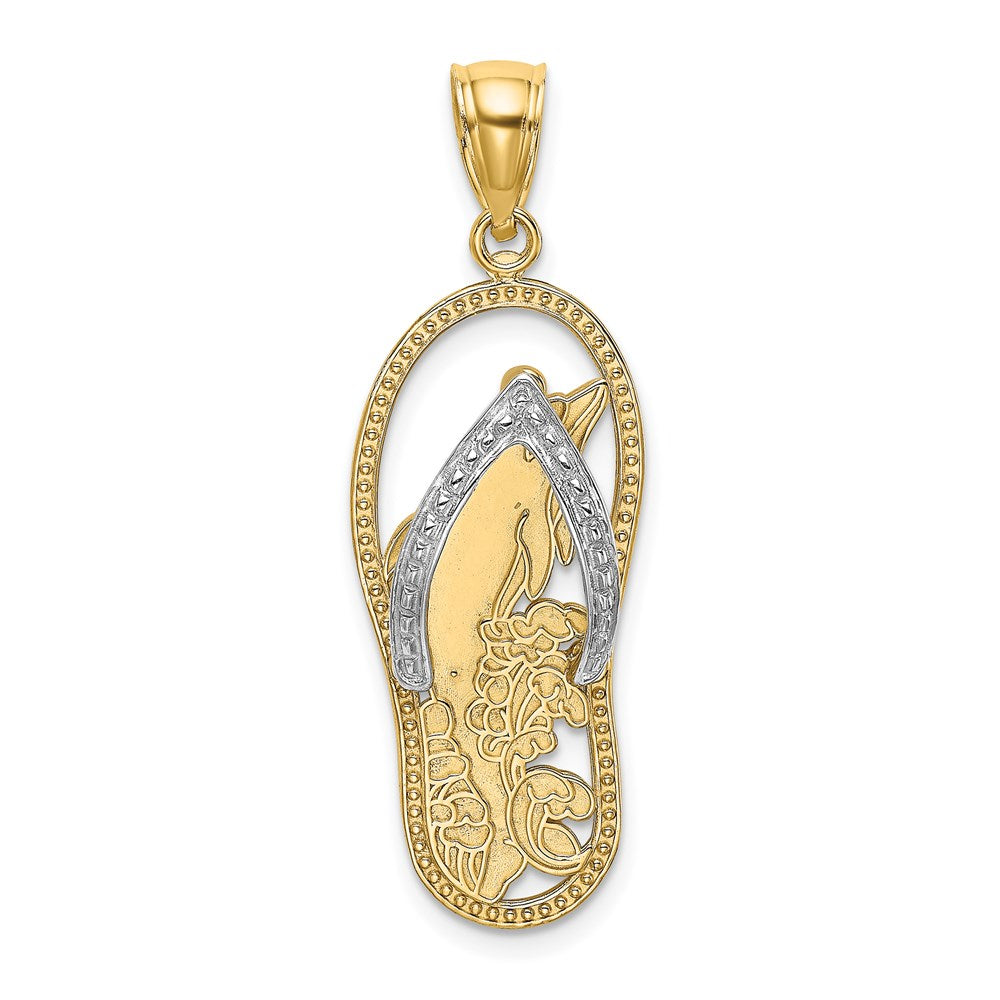 W/ Rhodium Dolphin In Flip Flop Charm - WBC