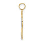 and Rhodium Polished and Textured FAITH Angel Pendant - WBC