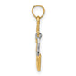 Two-Tone Polished Half Moon and Dangle Star Pendant - WBC