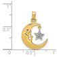 Two-Tone Polished Half Moon and Dangle Star Pendant - WBC