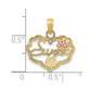 Two-Tone SWEET 16 Heart with Flower Charm - WBC