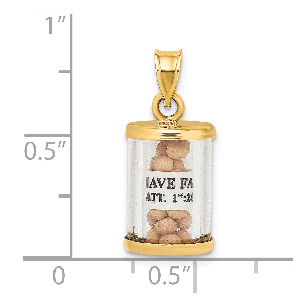 3-D Mustard Seeds with Matthew 17:20 Scroll Inside Pendant - WBC