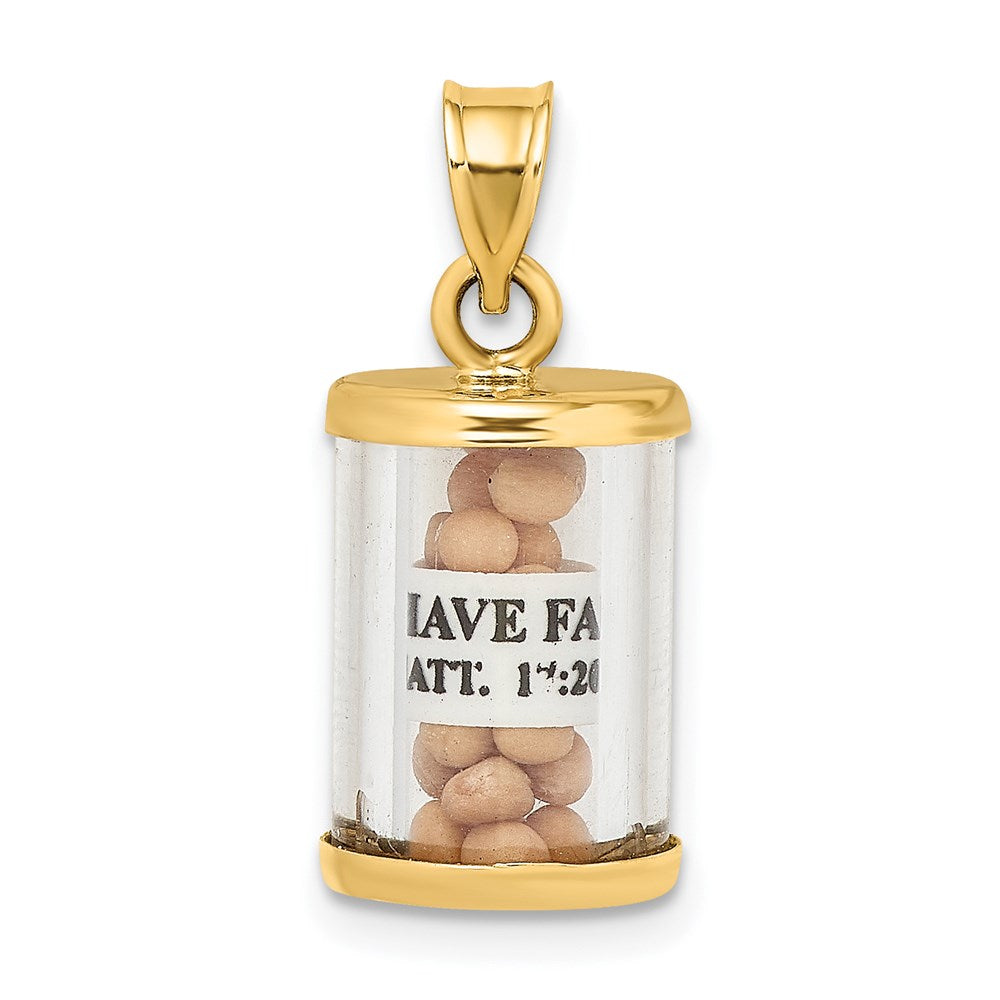 3-D Mustard Seeds with Matthew 17:20 Scroll Inside Pendant - WBC