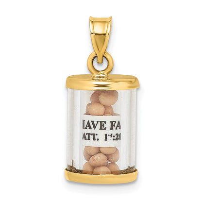 3-D Mustard Seeds with Matthew 17:20 Scroll Inside Pendant - WBC