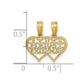 Polished 2-Piece Break-Apart BEST FRIENDS Hearts Pendant - WBC