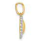 with Rhodium Polished Domed Heart Charm Pendant - WBC