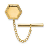 Kelly Waters Gold-plated Hexagon with Scrolled Edge Engravable Tie Tac