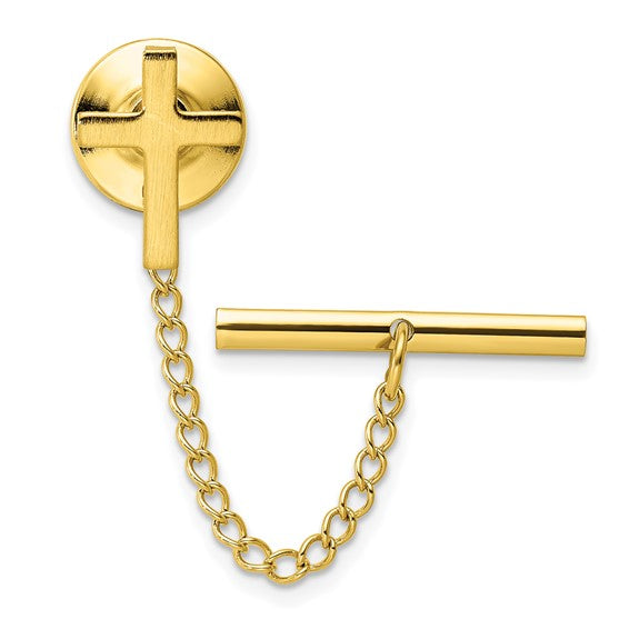 Kelly Waters Gold-plated Polished Cross Tie Tac