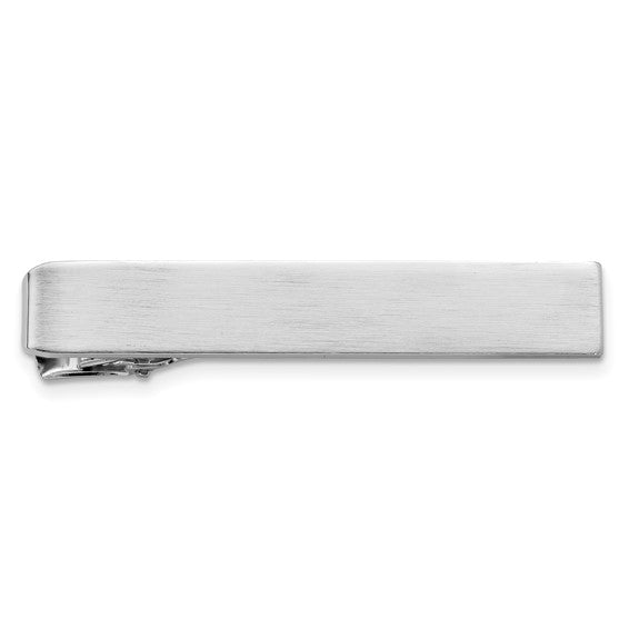 Kelly Waters Rhodium-plated Satin Engravable Tie Bar