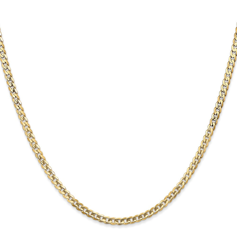 Open Concave Curb with Lobster Clasp Chain - WBC