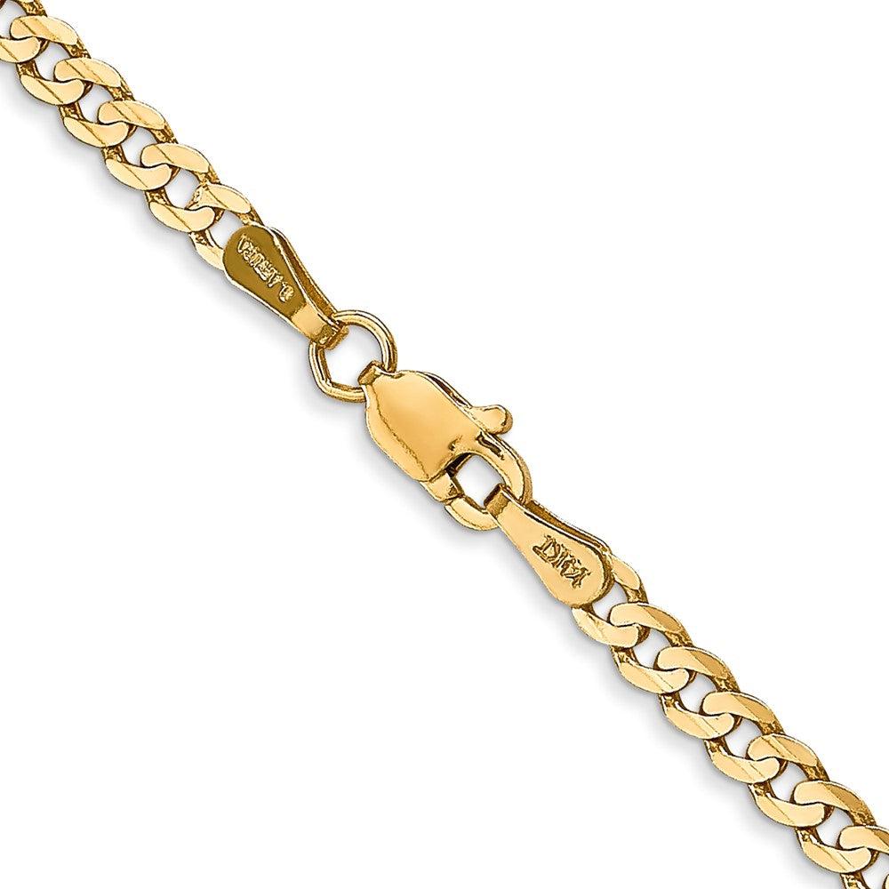 Open Concave Curb with Lobster Clasp Chain - WBC