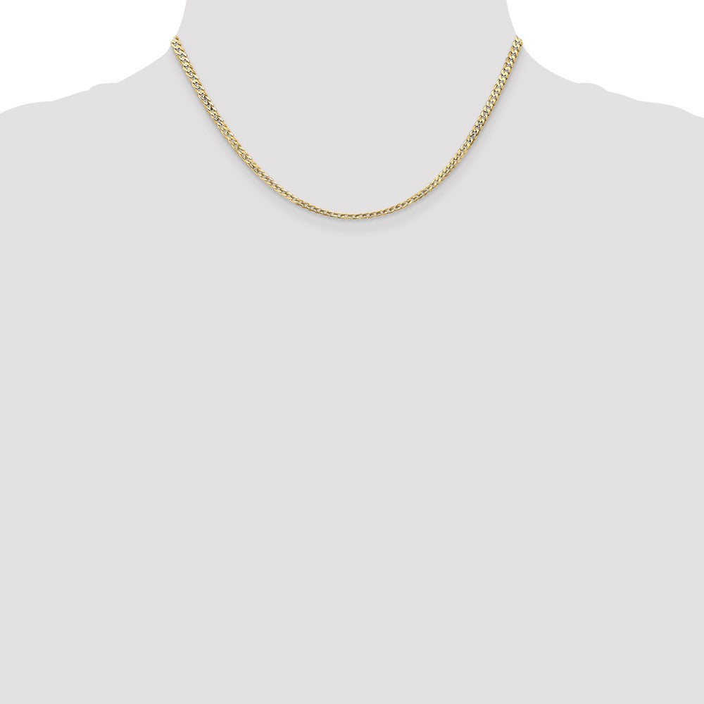 Open Concave Curb with Lobster Clasp Chain - WBC
