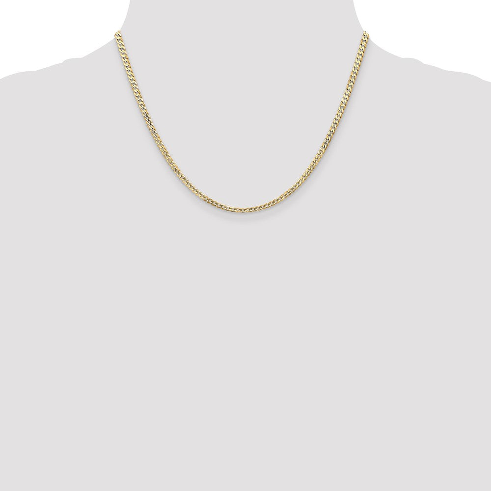Open Concave Curb with Lobster Clasp Chain - WBC