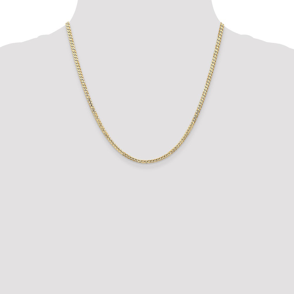 Open Concave Curb with Lobster Clasp Chain - WBC