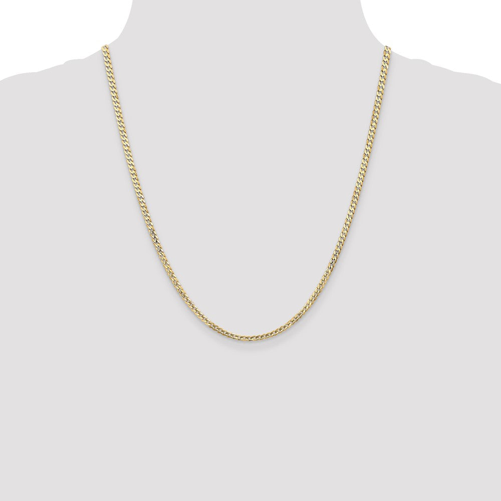 Open Concave Curb with Lobster Clasp Chain - WBC
