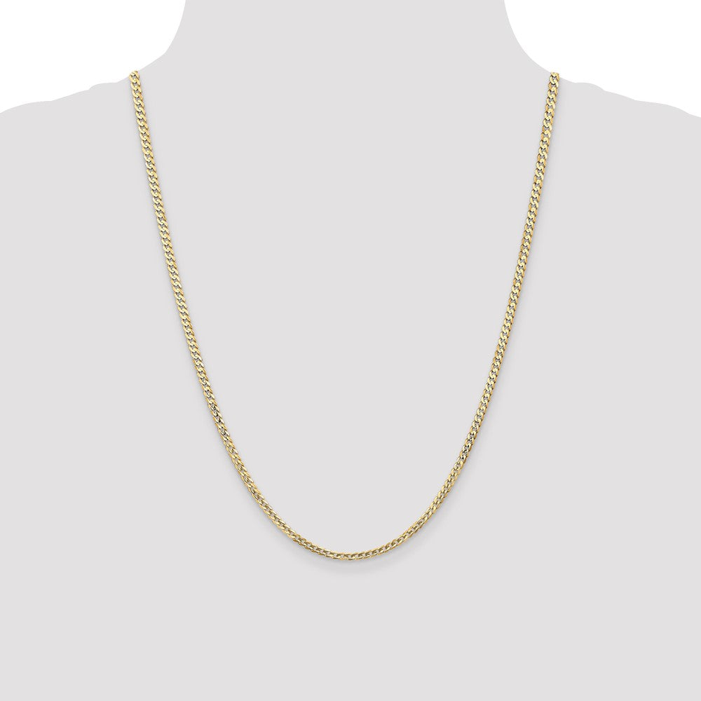 Open Concave Curb with Lobster Clasp Chain - WBC