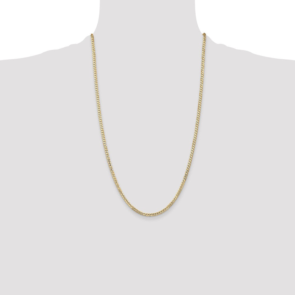 Open Concave Curb with Lobster Clasp Chain - WBC