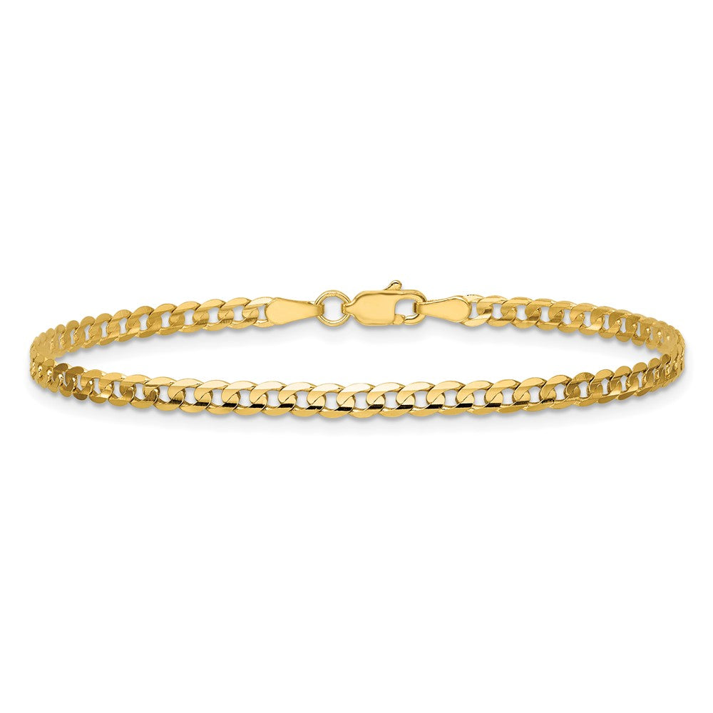 Open Concave Curb with Lobster Clasp Bracelet - WBC