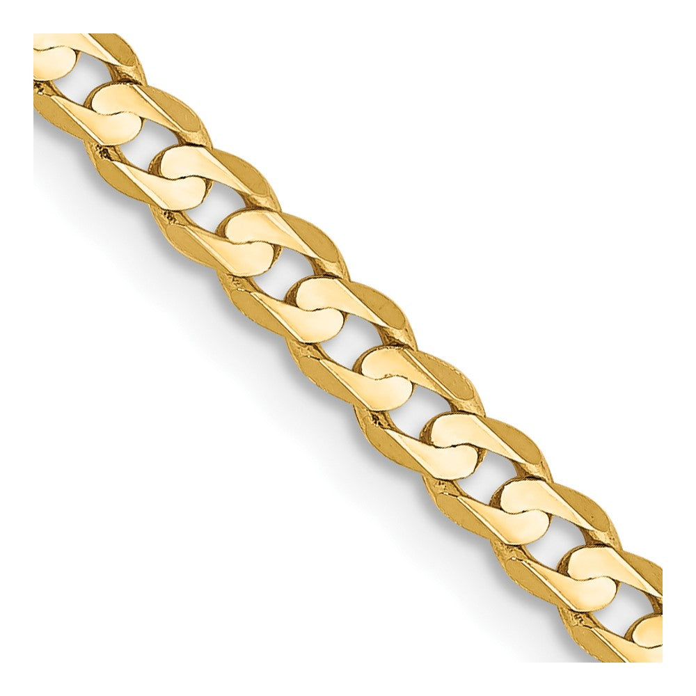 Open Concave Curb with Lobster Clasp Chain - WBC