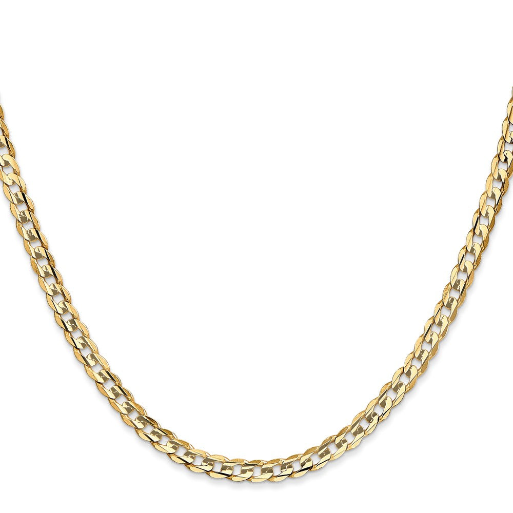Open Concave Curb with Lobster Clasp Chain - WBC