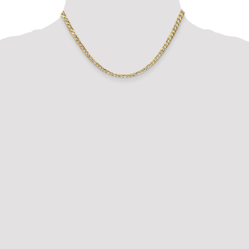 Open Concave Curb with Lobster Clasp Chain - WBC