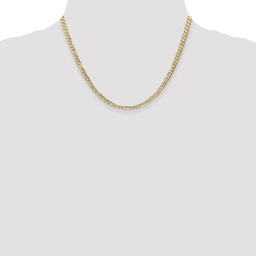 Open Concave Curb with Lobster Clasp Chain - WBC