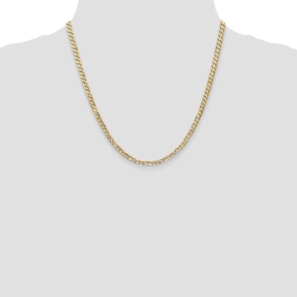 Open Concave Curb with Lobster Clasp Chain - WBC