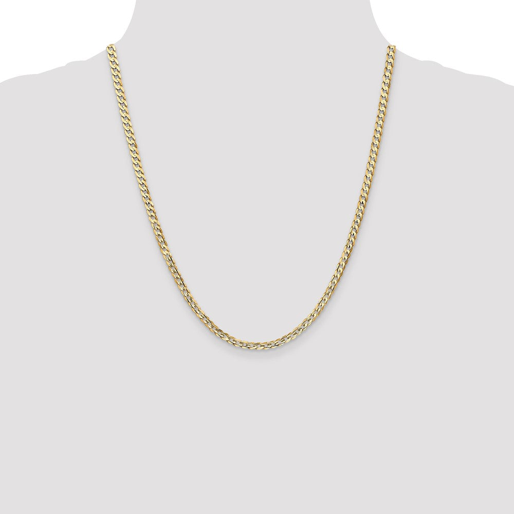 Open Concave Curb with Lobster Clasp Chain - WBC