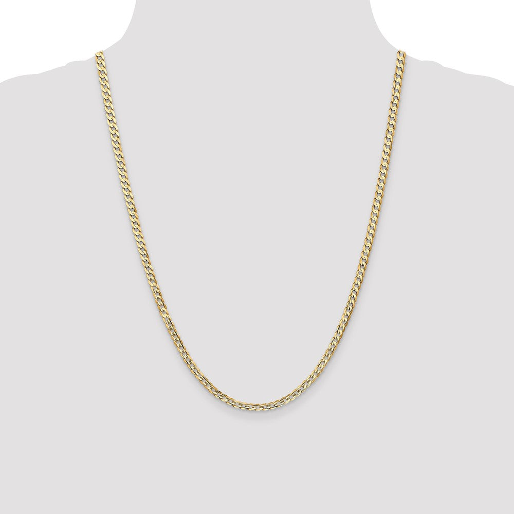 Open Concave Curb with Lobster Clasp Chain - WBC