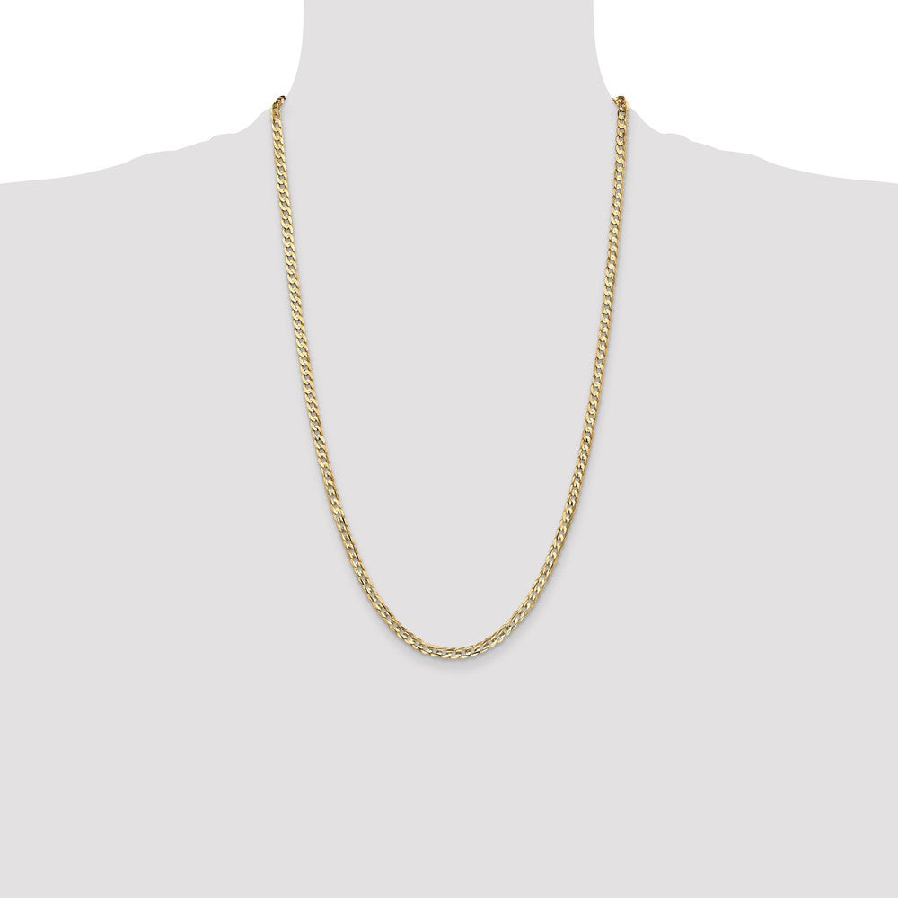 Open Concave Curb with Lobster Clasp Chain - WBC