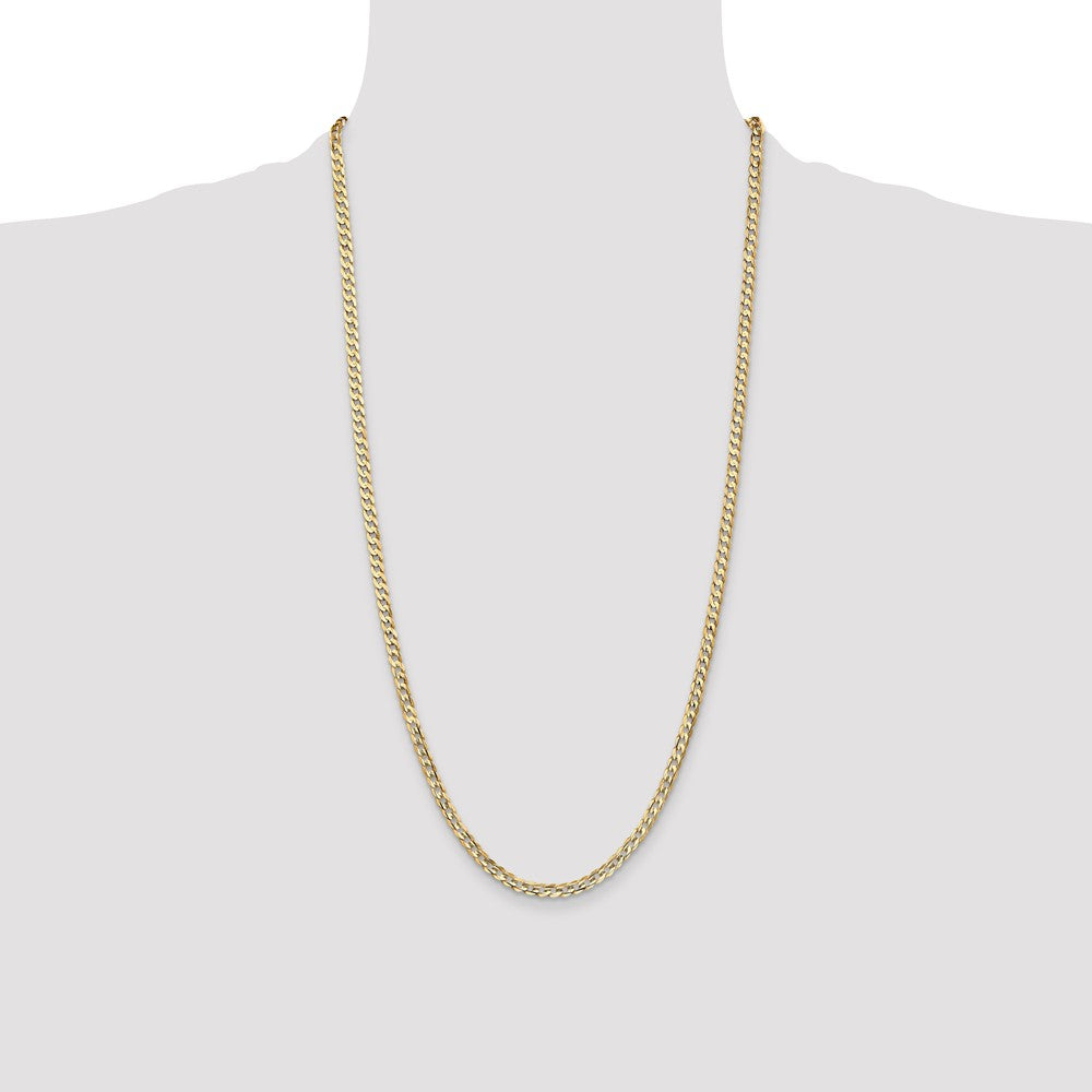 Open Concave Curb with Lobster Clasp Chain - WBC