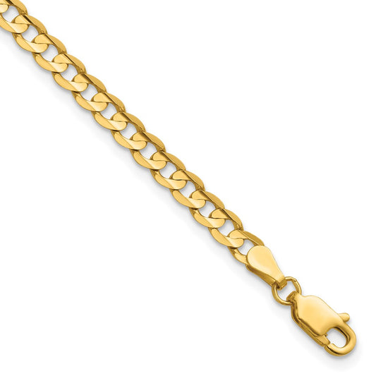 Open Concave Curb with Lobster Clasp Bracelet - WBC
