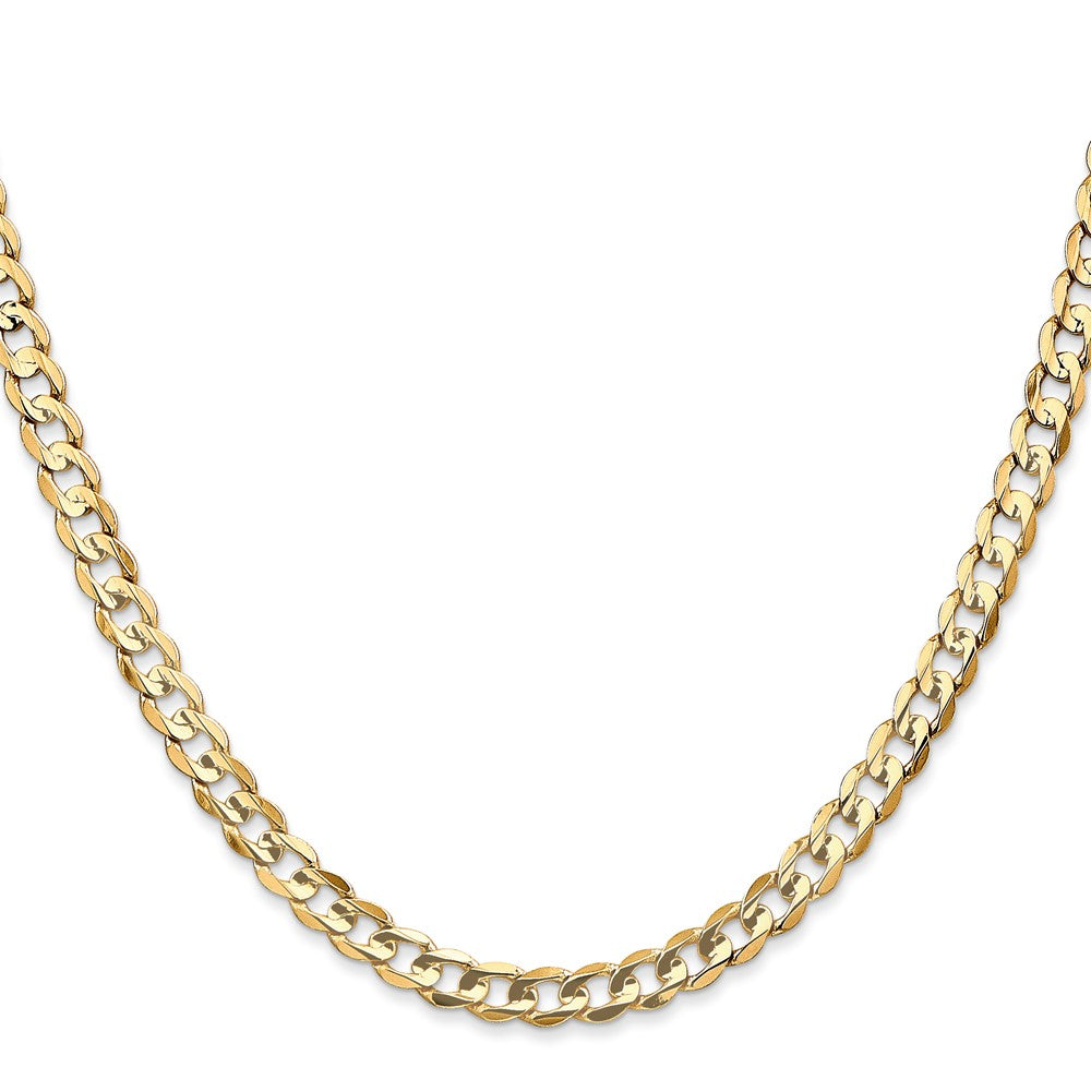Open Concave Curb with Lobster Clasp Chain - WBC
