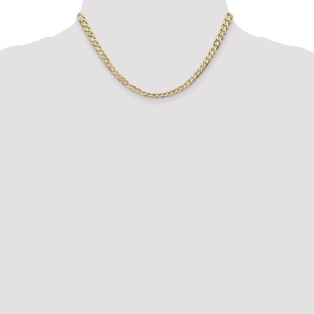 Open Concave Curb with Lobster Clasp Chain - WBC