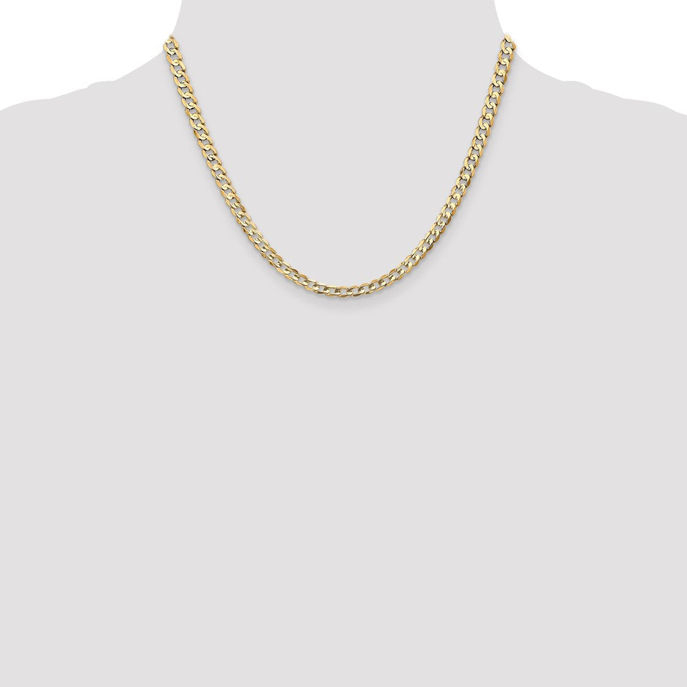 Open Concave Curb with Lobster Clasp Chain - WBC