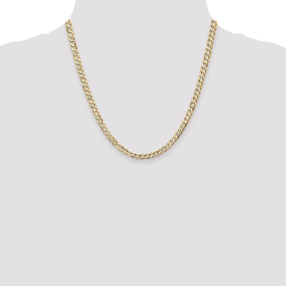 Open Concave Curb with Lobster Clasp Chain - WBC