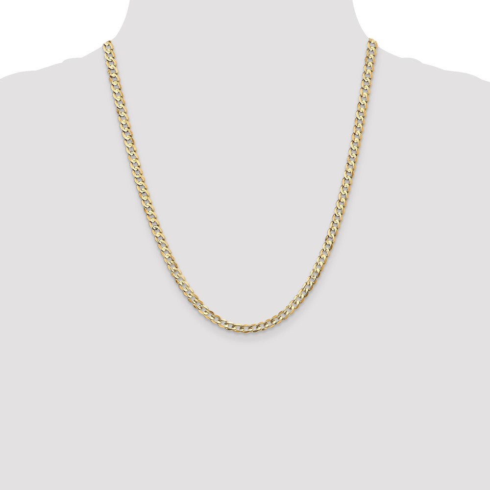 Open Concave Curb with Lobster Clasp Chain - WBC