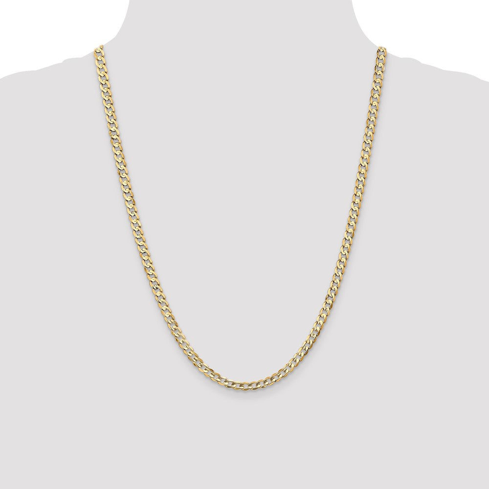 Open Concave Curb with Lobster Clasp Chain - WBC