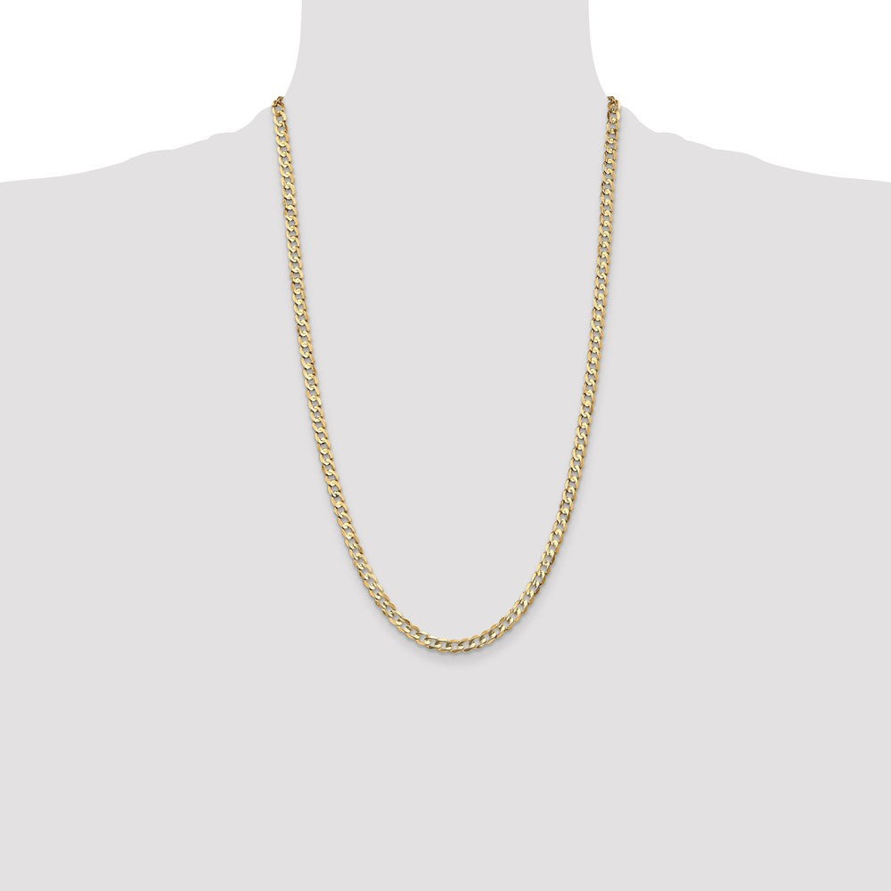 Open Concave Curb with Lobster Clasp Chain - WBC
