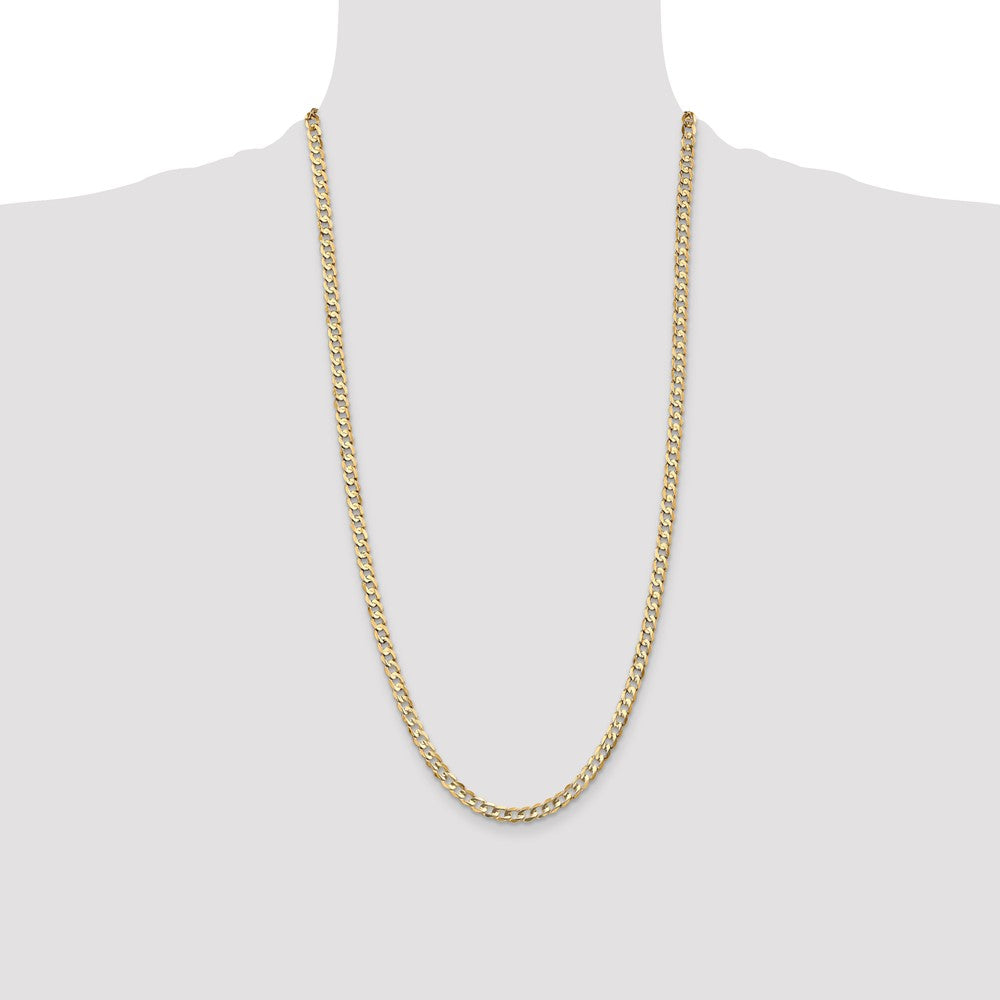 Open Concave Curb with Lobster Clasp Chain - WBC