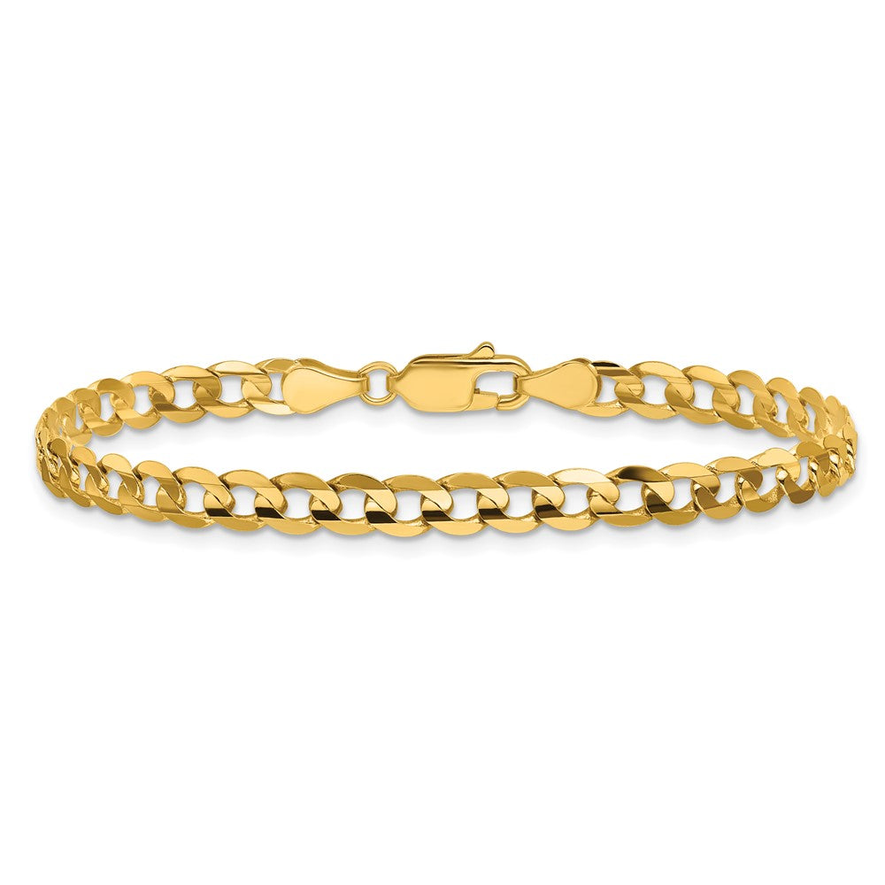 Open Concave Curb with Lobster Clasp Bracelet - WBC