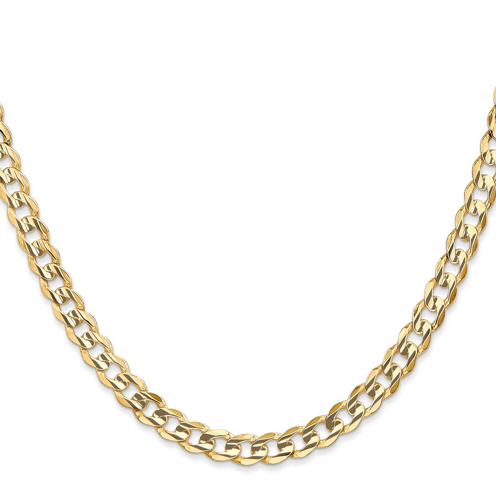 Open Concave Curb with Lobster Clasp Chain - WBC