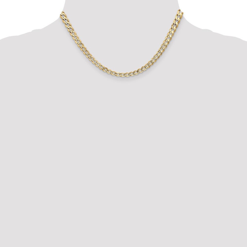 Open Concave Curb with Lobster Clasp Chain - WBC