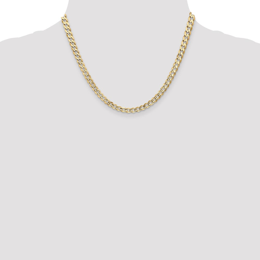 Open Concave Curb with Lobster Clasp Chain - WBC