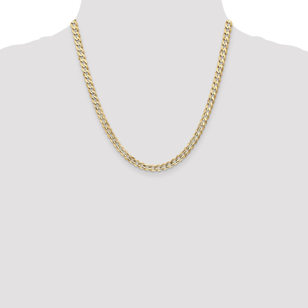 Open Concave Curb with Lobster Clasp Chain - WBC